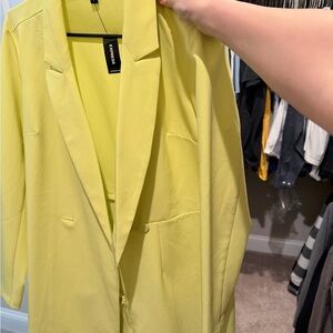 Express Lemon Blazer romper dress